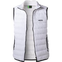 BOSS Green Herren Steppweste weiß Mikrofaser unifarben von BOSS Green