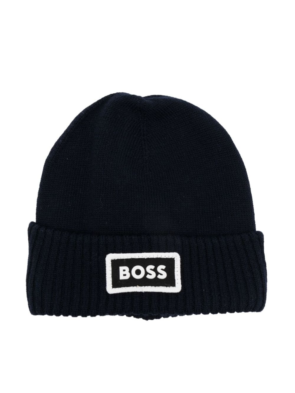 BOSS Kidswear Beanie mit Logo-Print - Blau von BOSS Kidswear