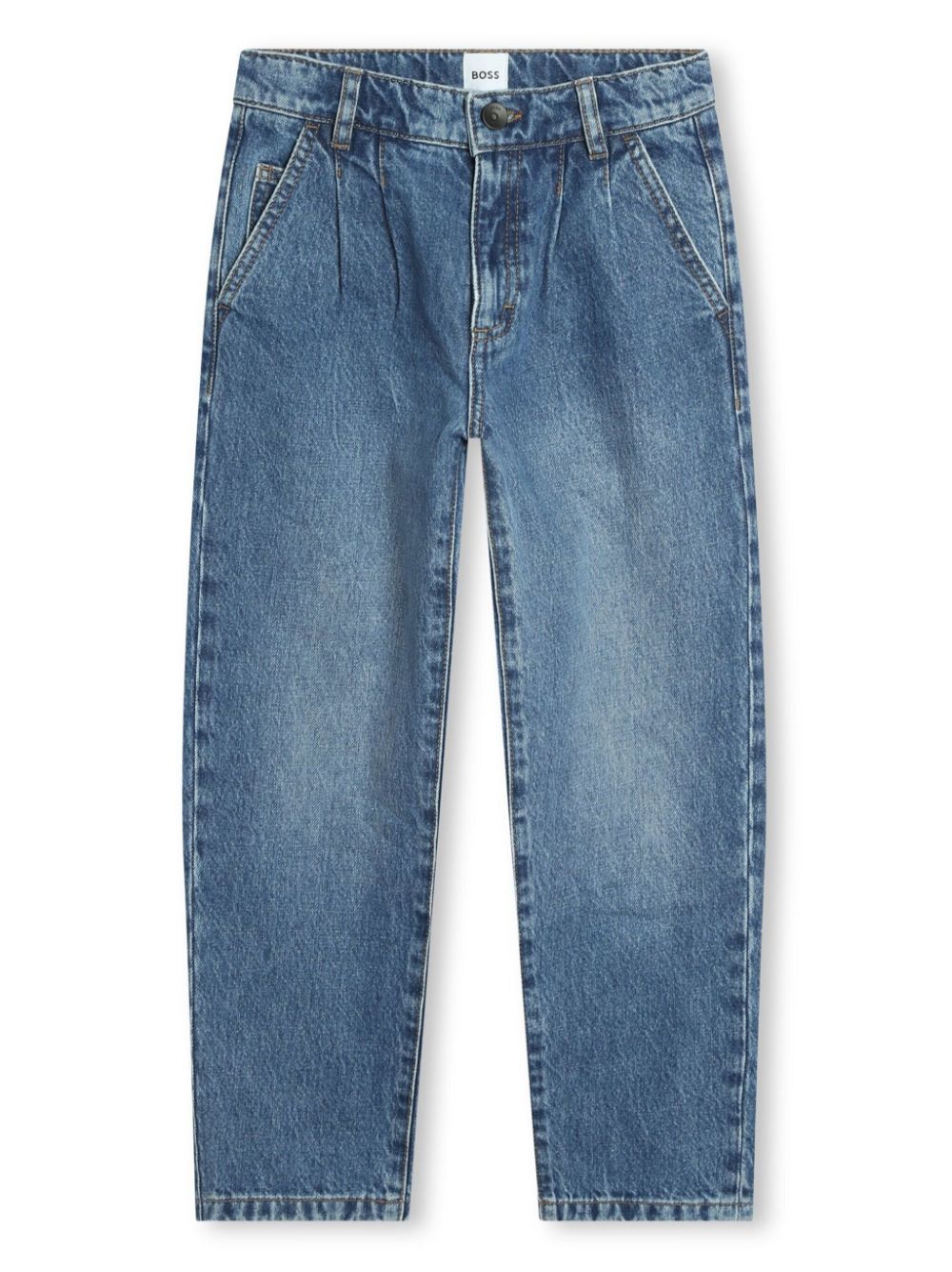 BOSS Kidswear Halbhohe Tapered-Jeans - Blau von BOSS Kidswear