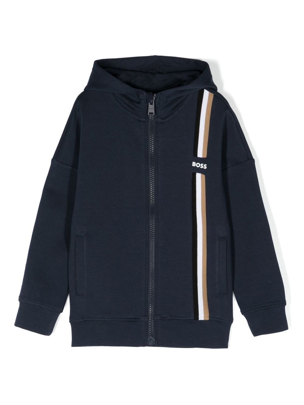 BOSS Kidswear Kapuzenjacke mit Logo-Prägung - Blau von BOSS Kidswear