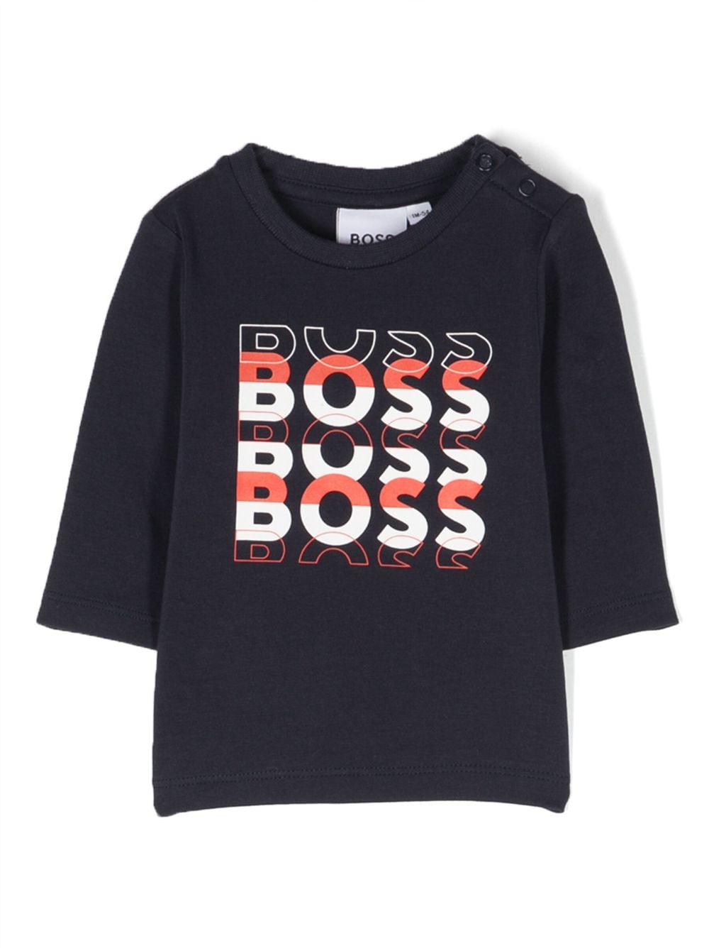 BOSS Kidswear Langarmshirt mit Logo-Print - Blau von BOSS Kidswear