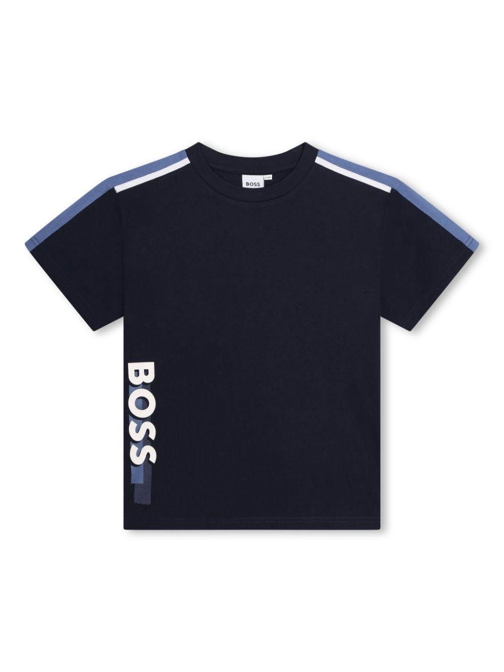 BOSS Kidswear Logo-T-Shirt mit Streifendetail - Blau von BOSS Kidswear