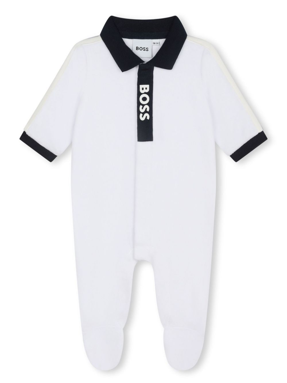 BOSS Kidswear Pyjama aus Samt mit Logo-Print - Weiß von BOSS Kidswear