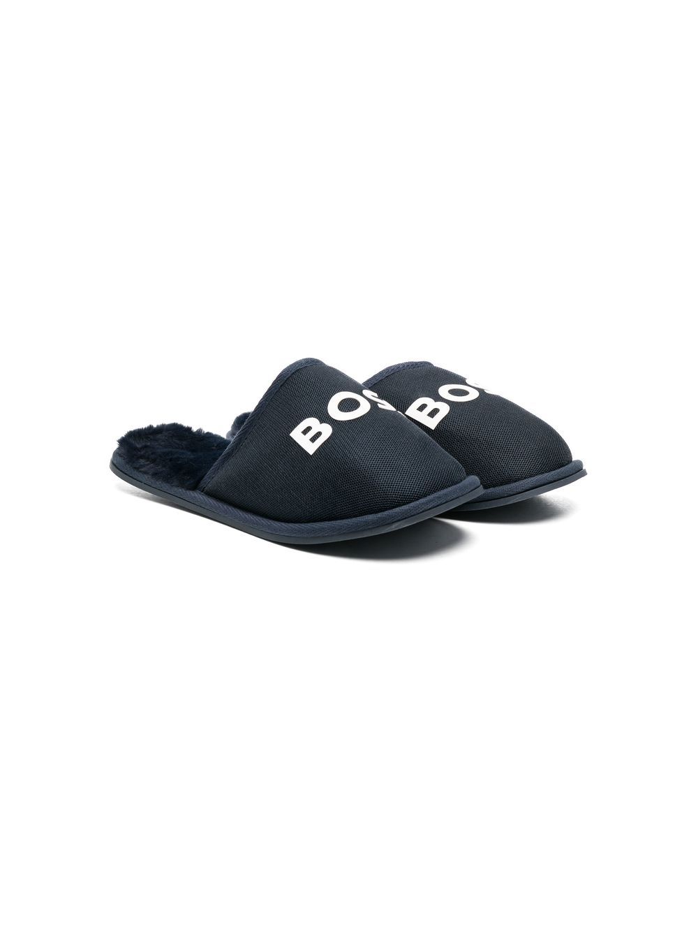 BOSS Kidswear Slipper mit Logo-Print - Blau von BOSS Kidswear