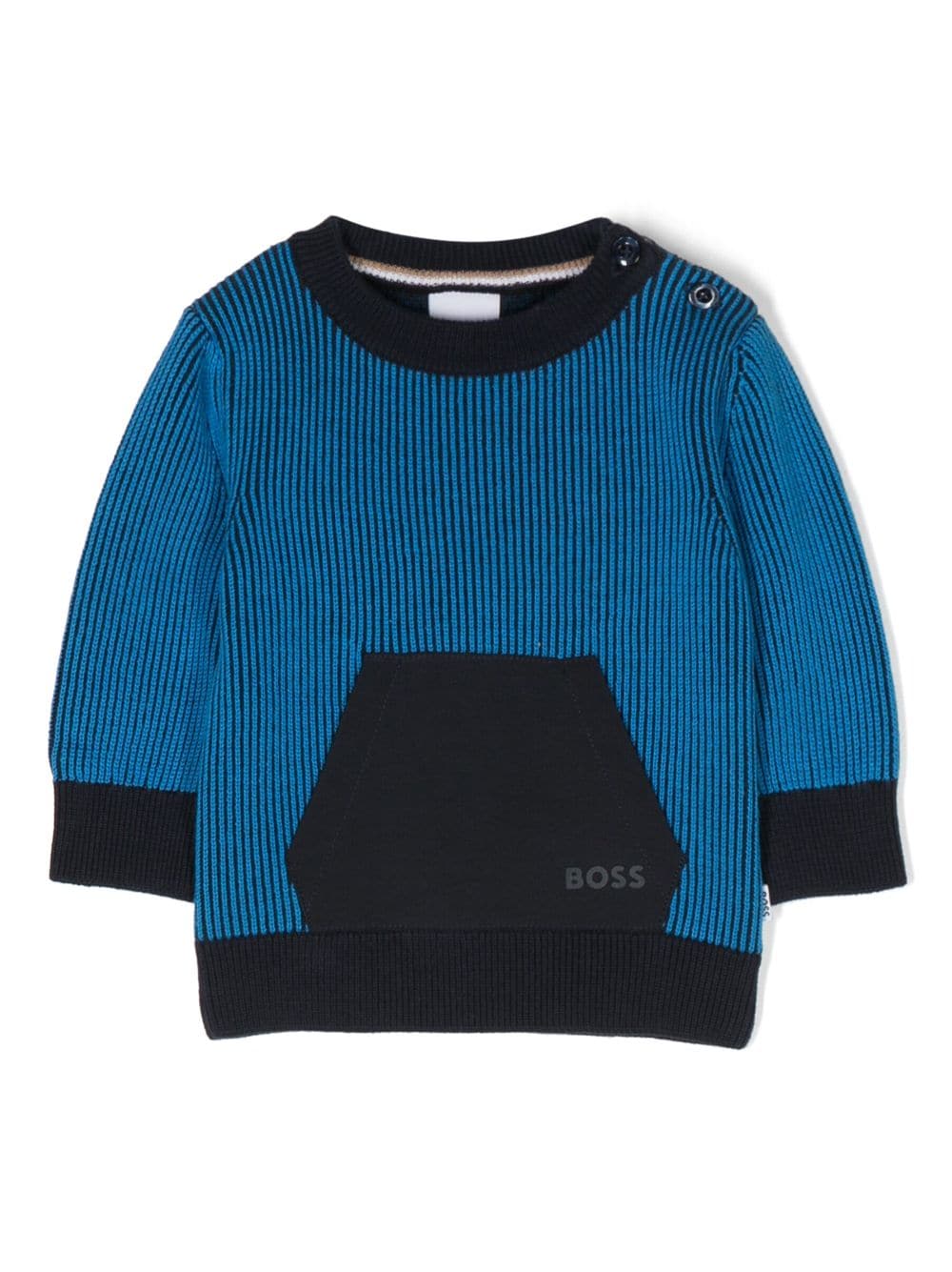 BOSS Kidswear Strickpullover mit Logo-Print - Blau von BOSS Kidswear