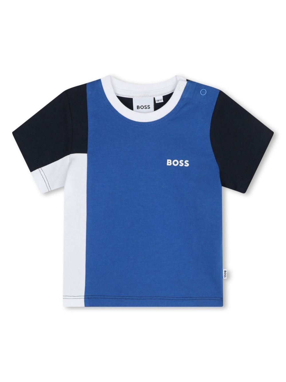 BOSS Kidswear T-Shirt in Colour-Block-Optik - Blau von BOSS Kidswear