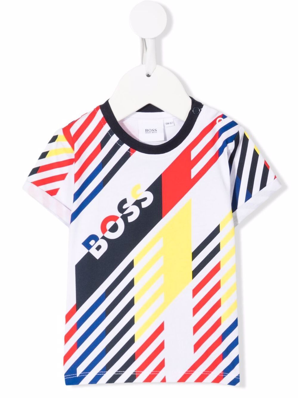 BOSS Kidswear T-Shirt in Colour-Block-Optik - Weiß von BOSS Kidswear