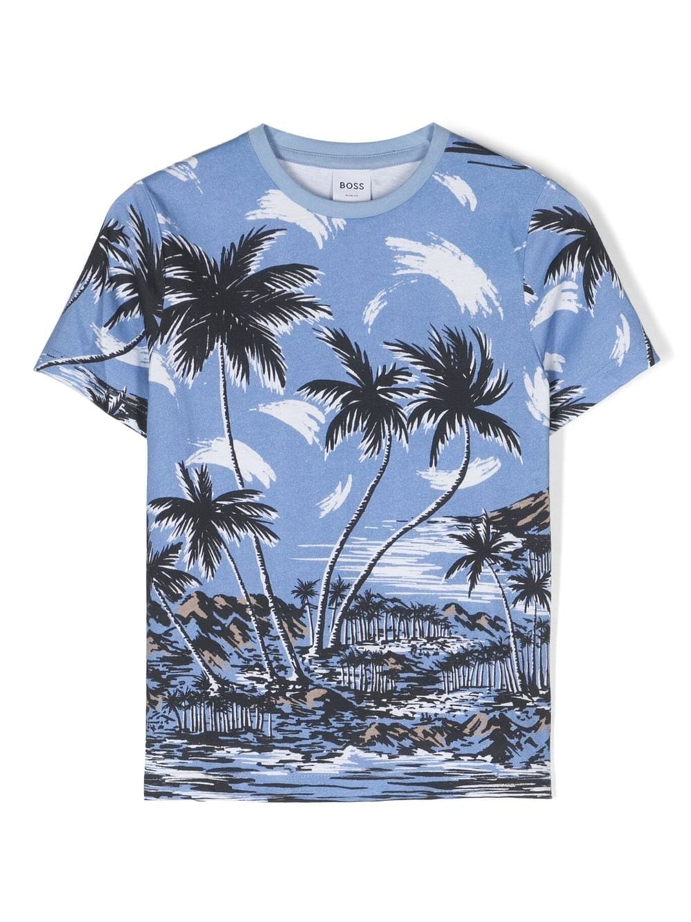 BOSS Kidswear T-Shirt mit grafischem Print - Blau von BOSS Kidswear