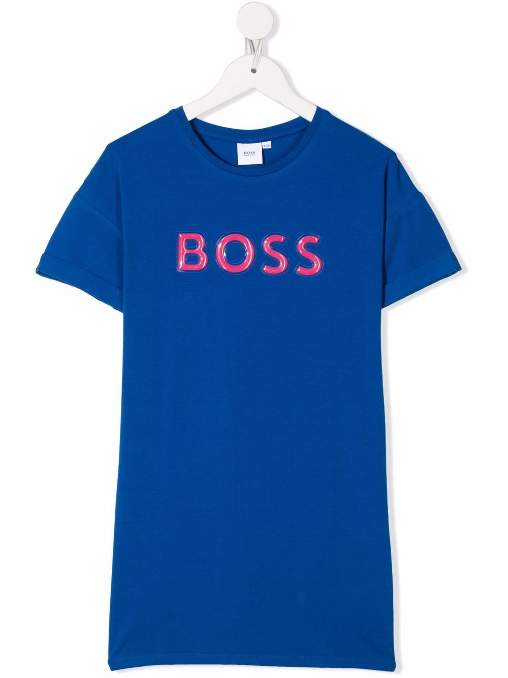 BOSS Kidswear T-Shirtkleid mit Logo-Prägung - Blau von BOSS Kidswear