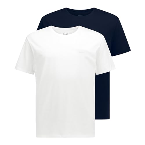 BOSS 2er Pack Herren Übergrößen T-Shirts Roundneck Comfort, Farbe:Mehrfarbig, Größe:5XL, Artikel:-461 Navy/White von BOSS