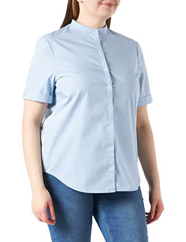 BOSS Damen C Befelina Relaxed-Fit Bluse aus Bio-Baumwolle mit verdeckter Knopfleiste Hellblau 40 von BOSS