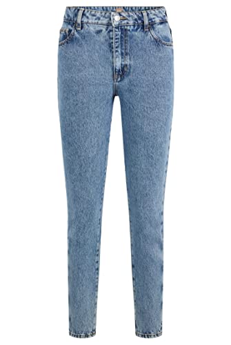 BOSS Damen MODERN MOM 4.0 Hellblaue Mom Jeans aus Stone-Washed-Denim Blau 30 von BOSS