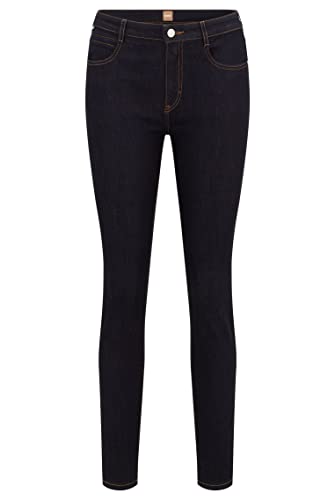 BOSS Damen Skinny Crop 4.0 Skinny-Fit Jeans aus dunkelblauem Super-Stretch-Denim Dunkelblau 25 von BOSS