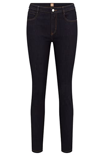BOSS Damen Skinny Crop 4.0 Skinny-Fit Jeans aus dunkelblauem Super-Stretch-Denim Dunkelblau 26 von BOSS