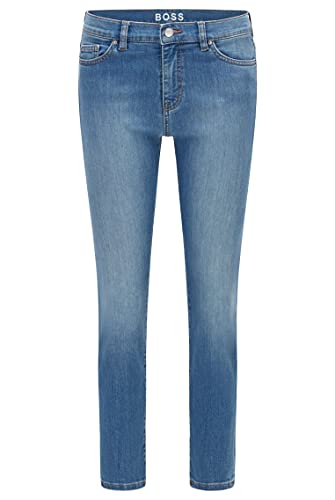 BOSS Damen Slim Crop 1.0 Hellblaue Slim-Fit Jeans aus Super-Stretch-Denim von BOSS