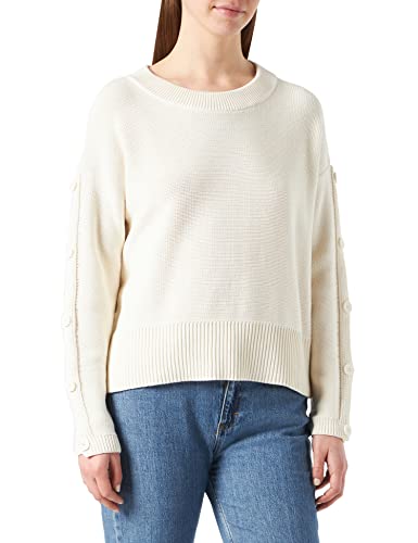 BOSS Damen Wendelin Pullover, Weiß (Open White 118), Medium (Herstellergröße: M) von BOSS