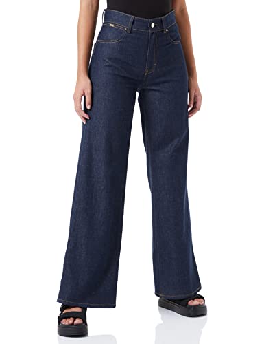 BOSS Damen Wide Flare 4.0 Marineblaue Relaxed-Fit Jeans aus bequemem Stretch-Denim Dunkelblau 30 von BOSS
