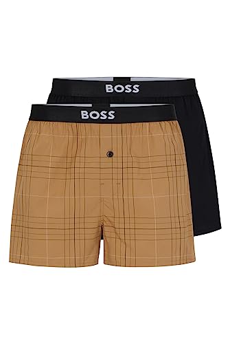 BOSS 2er Pack Herren Unterwäsche Unterhose Pyjamashorts Boxer Shorts EW, Farbe:Mehrfarbig, Größe:2XL, Artikel:-263 medium beige von BOSS