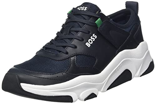 BOSS Herren Asher_Runn_ltly Running, Dark Blue403, 46 EU von BOSS