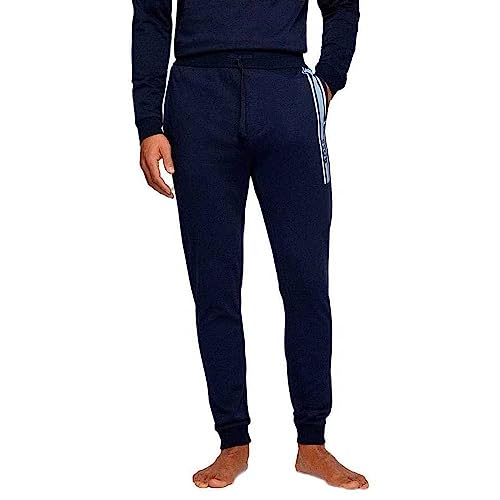 BOSS Herren Jogginghose Freizeithose Homewear Loungewear Authentic Pants, Farbe:Blau, Artikel:-403 Navy, Größe:L von BOSS