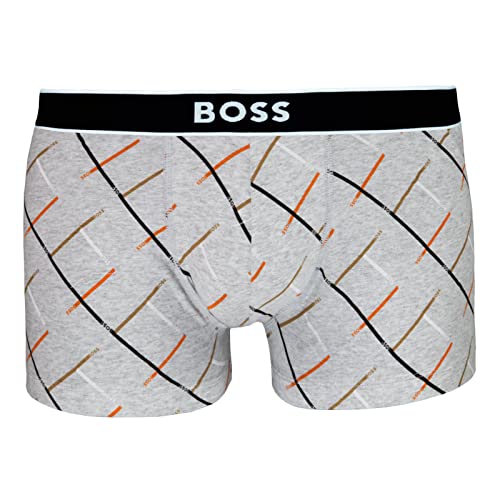 BOSS Herren Boxer Unterhose Shorts Trunk 24 Print, Farbe:Grau, Größe:2XL, Artikel:-042 Silver Grey von BOSS