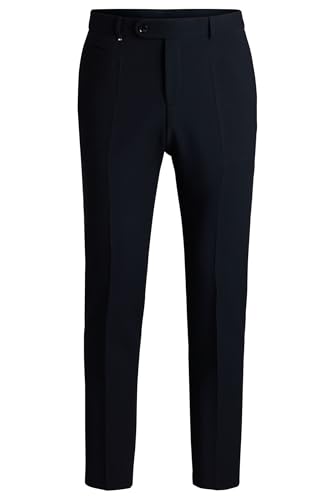 BOSS Herren C-Genius-243 Fein gemusterte Slim-Fit Hose aus Stretch-Piqué Dunkelblau 50 BOSS Herren C-Genius-243 Fein gemusterte Slim-Fit Hose aus Stretch-Piqué Dunkelblau 50 von BOSS