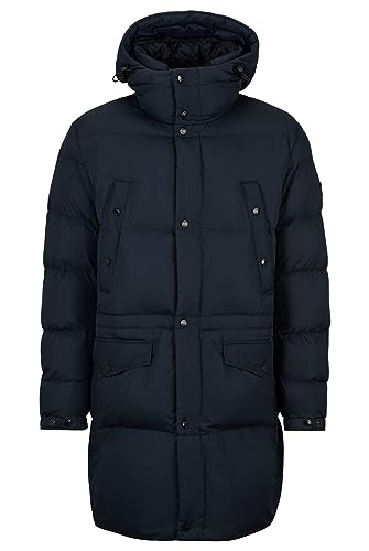 BOSS Herren Condolo Wasserabweisende Steppjacke mit Kapuze Dunkelblau 48 von BOSS