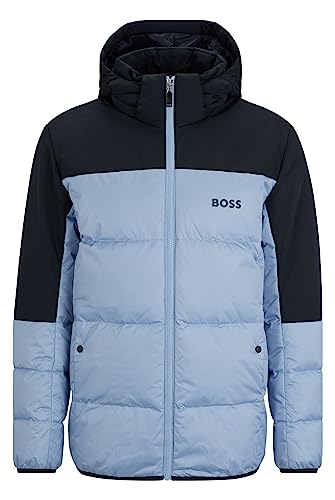 BOSS Herren J Hamar1 Wasserabweisende Regular-Fit Daunenjacke mit Logo-Detail Hellblau L von BOSS