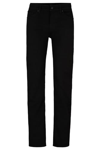 BOSS Herren Maine3 Schwarze Regular-Fit Jeans aus italienischem Denim Schwarz 36/32 von BOSS