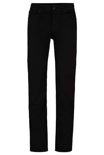 BOSS Herren Maine3 Schwarze Regular-Fit Jeans aus italienischem Denim Schwarz 38/32 von BOSS