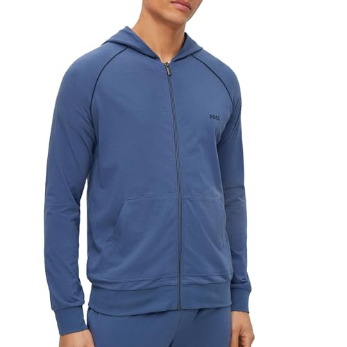 BOSS Herren Trainingsjacke Sweatjacke Loungewear Homewear Mix&Match Jacket H, Farbe:Blau, Größe:L, Artikel:-475 Open Blue von BOSS