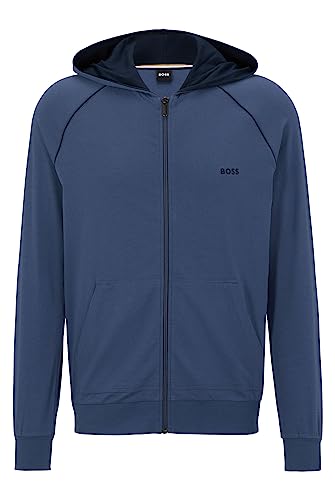 BOSS Herren Trainingsjacke Sweatjacke Loungewear Homewear Mix&Match Jacket H, Farbe:Blau, Größe:M, Artikel:-475 Open Blue von BOSS