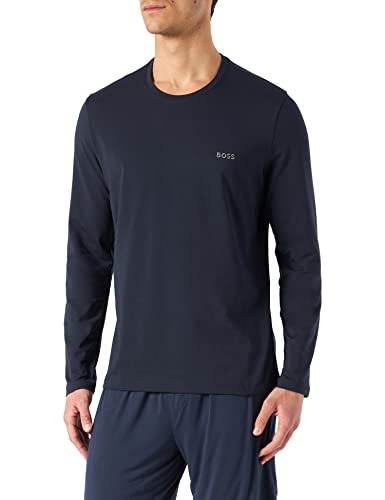 BOSS Herren Langarmshirt Crew-Neck Mix&Match Longsleeve Shirt, Farbe:Blau, Größe:M, Artikel:-403 Dark Blue von BOSS