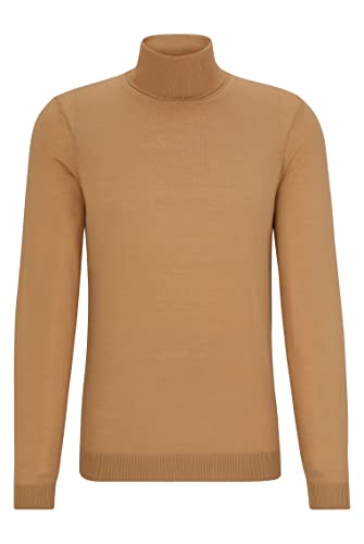 BOSS Herren Musso-P Slim-Fit Rollkragenpullover aus Schurwolle Beige XL von BOSS