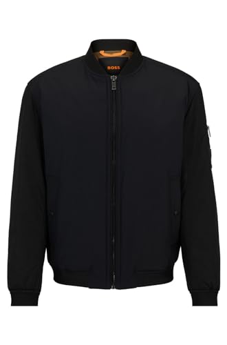 BOSS Herren Obright Wasserabweisende Relaxed-Fit Jacke aus verschiedenen Materialien Schwarz 52 von BOSS