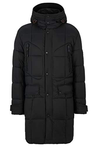 BOSS Herren Oktrika-D Wasserabweisender Parka mit Ellbogen-Patches Schwarz 52 von BOSS