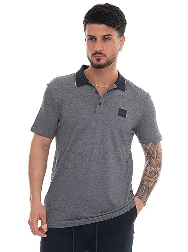 BOSS ORANGE Herren Poloshirt PeOxford Blau Small von BOSS