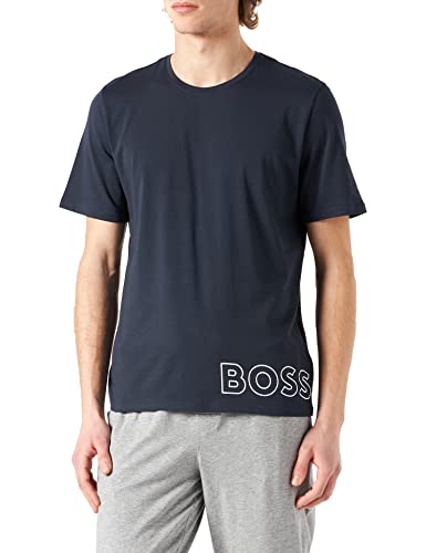 BOSS Herren Identity T-Shirt RN Crew Neck Kurzarm Schlafshirt Pyjama Oberteil, Farbe:Blau, Größe:M, Artikel:-403 Dark Blue von BOSS