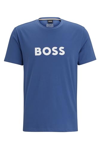 BOSS Herren T-Shirt RN Regular-Fit T-Shirt aus Baumwoll-Jersey mit UV-Schutz von LSF 50+ Hellblau XL von BOSS