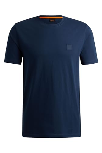 BOSS Herren Tales T-Shirt aus Baumwoll-Jersey mit Logo-Aufnäher Hellblau XXL von BOSS