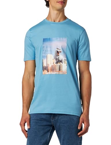 BOSS Herren TeFragile T-Shirt aus Baumwoll-Jersey mit Artwork der neuen Saison Hellblau M von BOSS