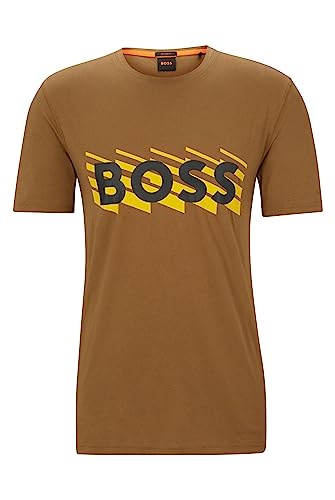 BOSS Herren TeeBOSSRete T-Shirt aus Baumwoll-Jersey mit Logo-Detail Hellbeige XXL von BOSS