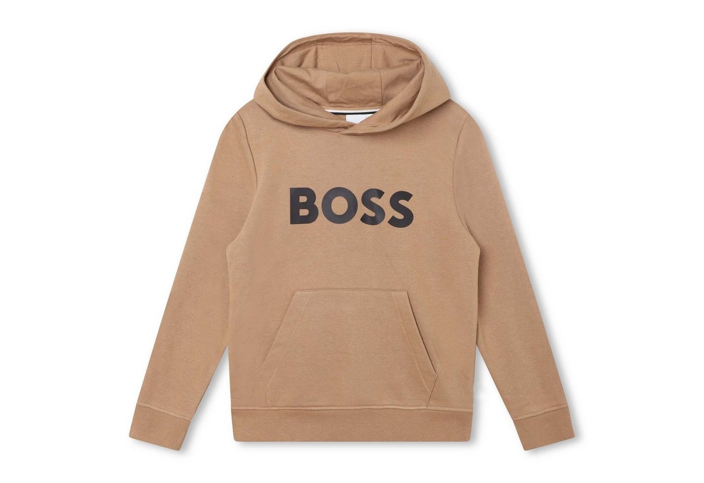 BOSS Hoodie BOSS Kids Kapuzenpullover braun mit schwarzem Logo von BOSS