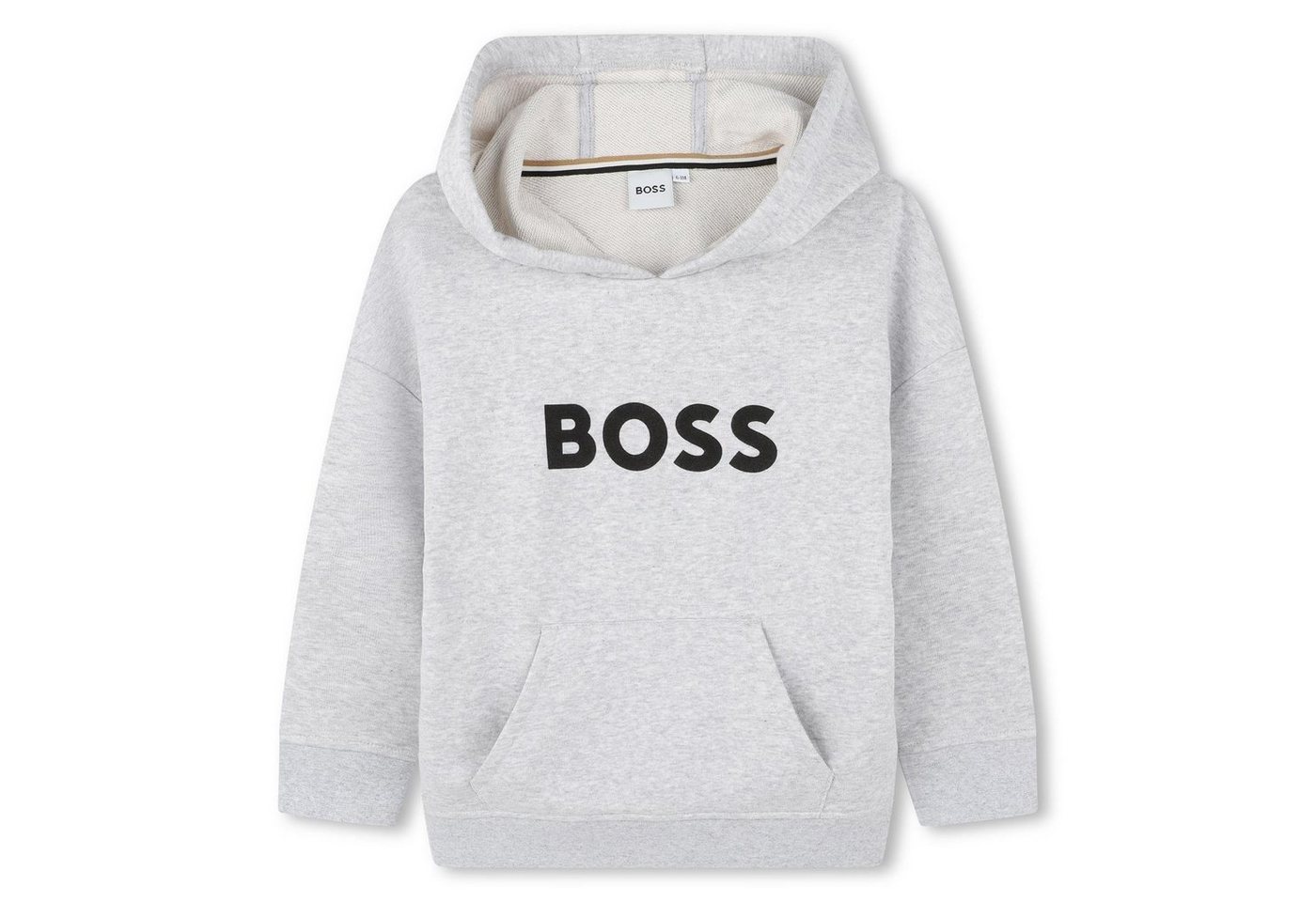 BOSS Kapuzensweatshirt BOSS Kids Kapuzenpullover grau mit schwarzem Logo von BOSS