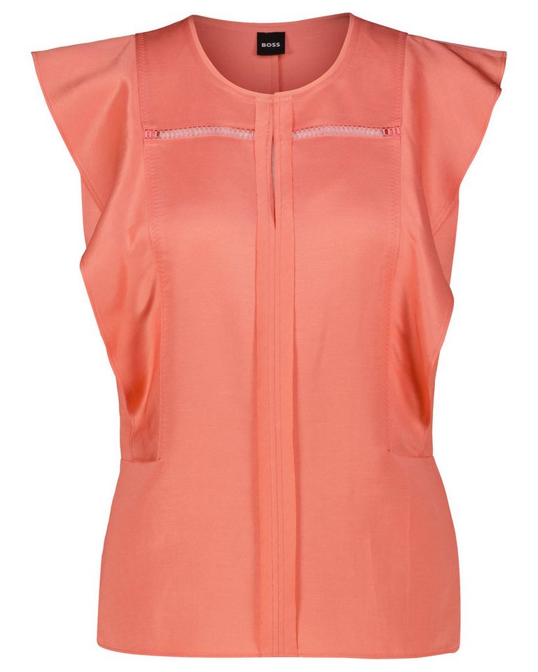 BOSS Klassische Bluse Damen Blusentop mit Leinen BILEINA (1-tlg) von BOSS