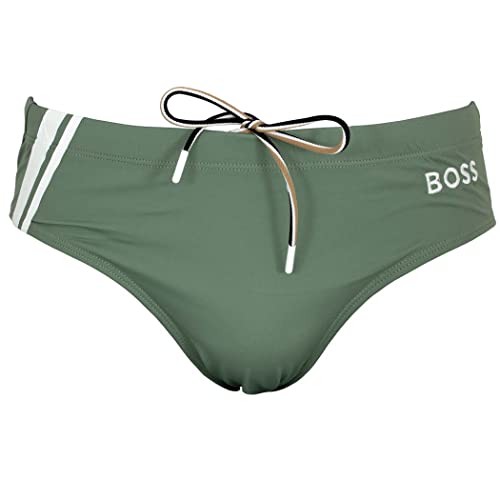 BOSS Men's Jersey Swim_Brief, Open Green343, L von BOSS