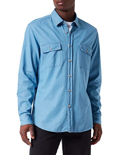 BOSS Men's Rave Shirt, Light/Pastel Blue, L von BOSS