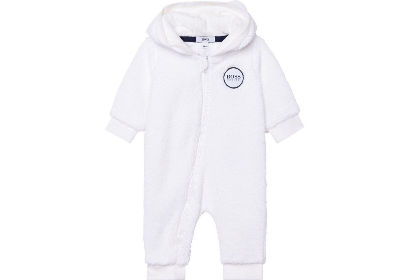 BOSS Strampler BOSS Baby Strampler Bodysuit flauschig und warm weiß mit Logo von BOSS