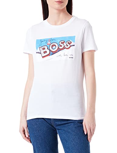 BOSS Women's C_Elogo_Motive Sweatshirt, White, S von BOSS