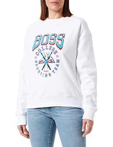 BOSS Women's Ecaisa_College Sweatshirt, White, S von BOSS